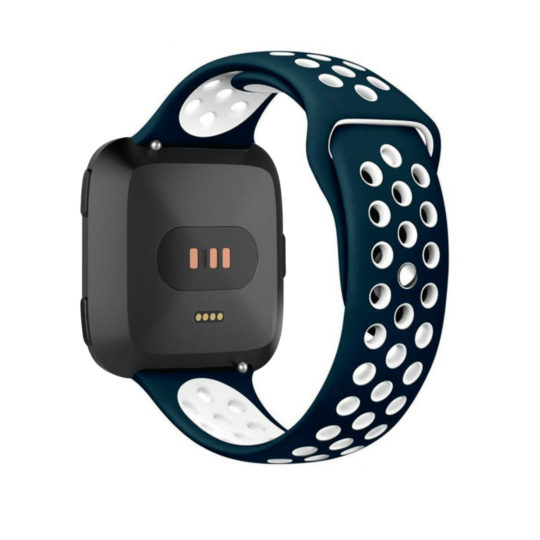Sport Active Fitbit Watch Strap Midnight Blue/White Colour Back View