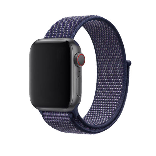 Sport Loop Apple Watch Strap Midnight Blue Colour Back View