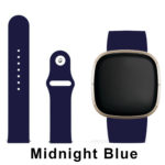 Midnight Blue Silicone Pin Band for Fitbit VERSA Watch