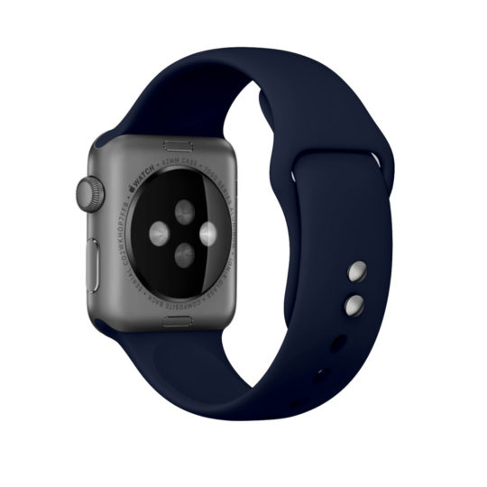 Sport Band Double Buckle Apple Watch Strap Midnight Blue Colour Back View