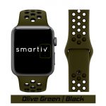 Olive Green/Black Sports Silicone Band for Apple Watch
