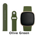 Olive Green Silicone Pin Band for Fitbit VERSA Watch
