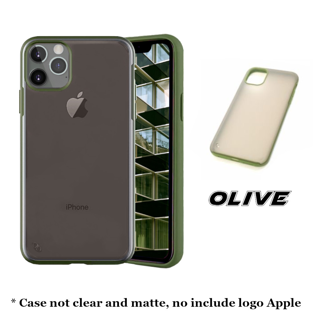 Case Slim for iPhone 12 Mini Pro Max Olive Colour Back View