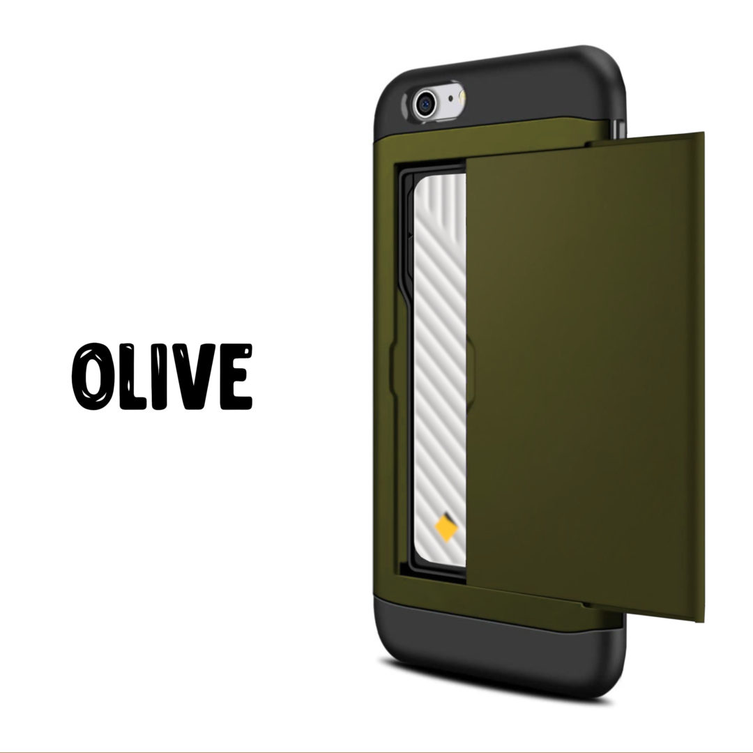 Case Wallet for iPhone 7 Plus Olive Colour Back View