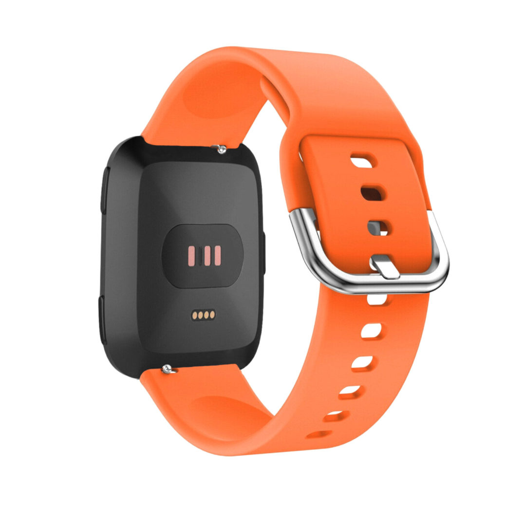 Silicone Fitbit Watch Strap Orange Colour Back View