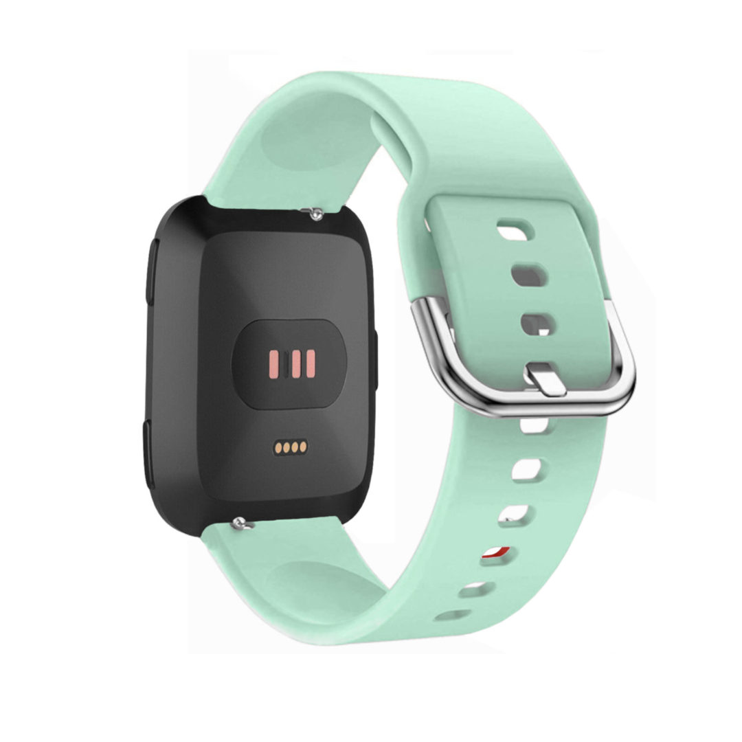 Silicone Fitbit Watch Strap Pale Green Colour Back View
