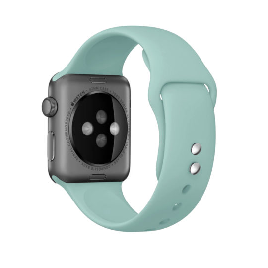 Sport Band Double Buckle Apple Watch Strap Pale Green Colour Back View