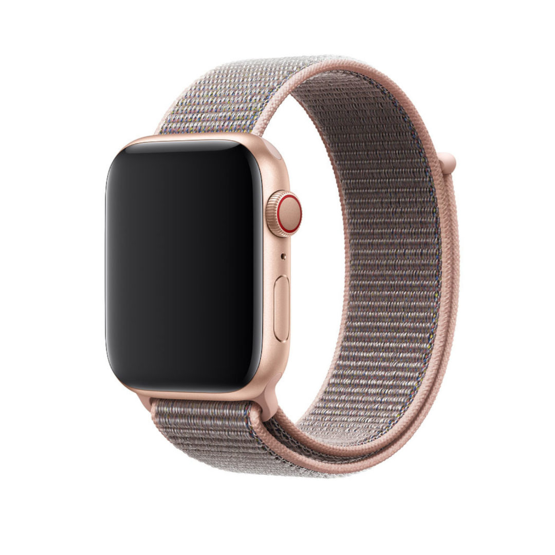 Sport Loop Apple Watch Strap Pink Sand/Grey Colour Back View