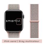 Pink Sand/Grey Multicolour Nylon Hook-and-Loop for Apple Watch Band