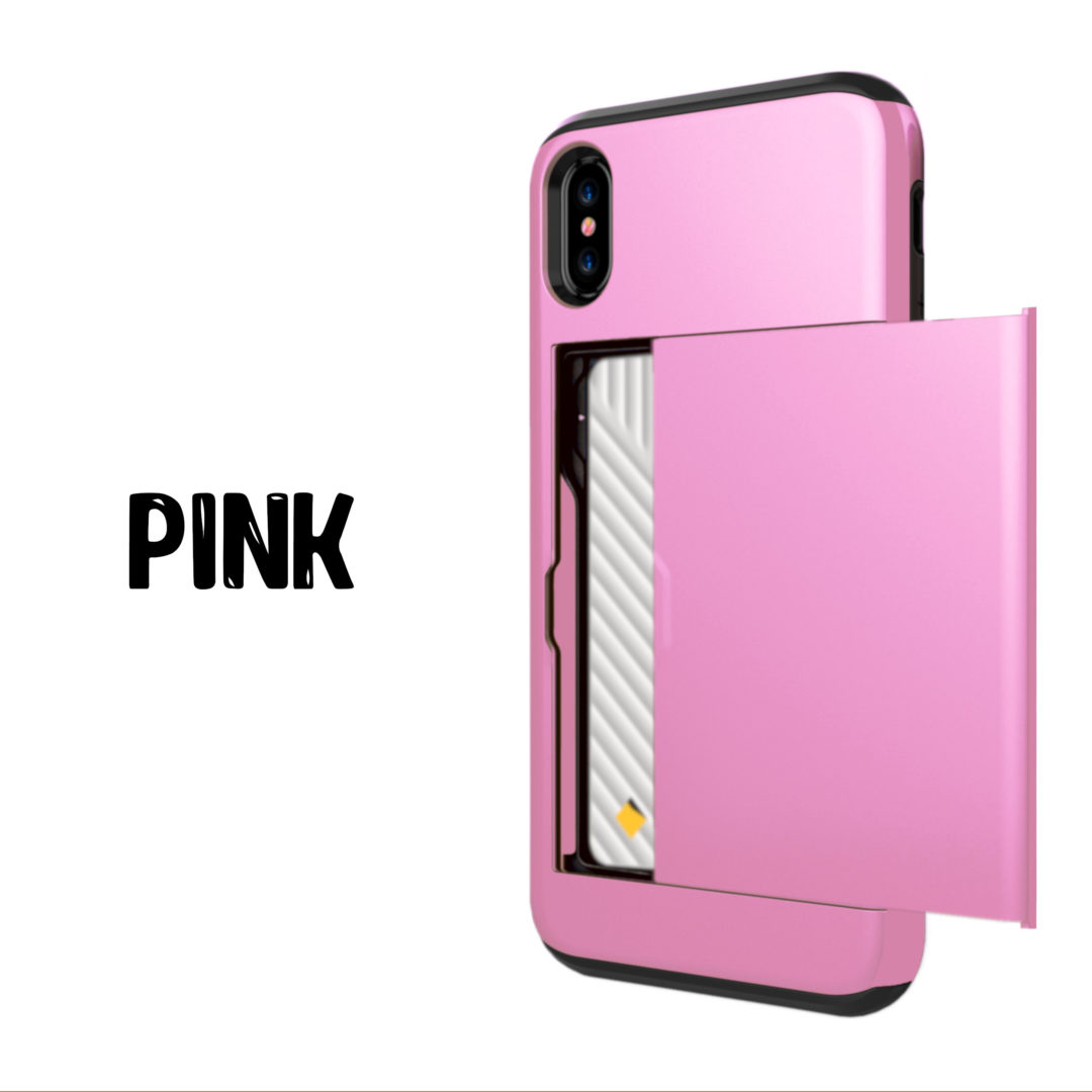 Case Wallet for iPhone X Xs Xs Max XR Pink Colour Back View