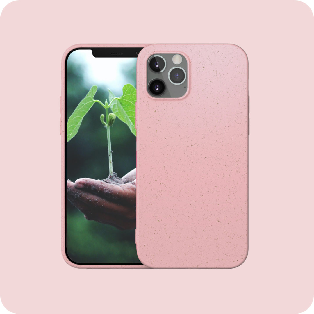 Case Biodegradable for iPhone 12 Mini Pro Max Pink Colour Face View