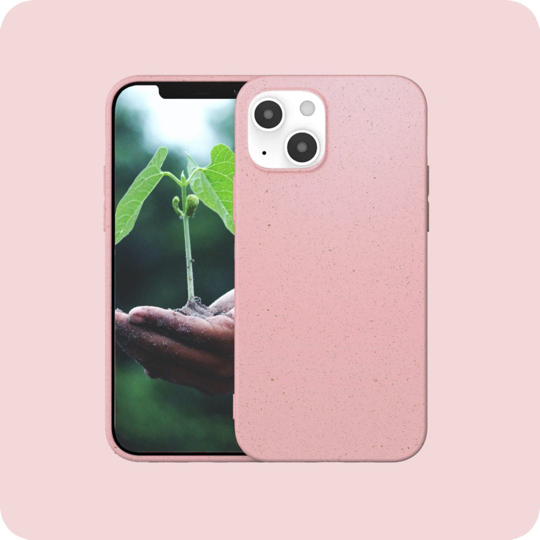 Case Biodegradable for iPhone 13 Mini Pro Max Pink Colour Face View