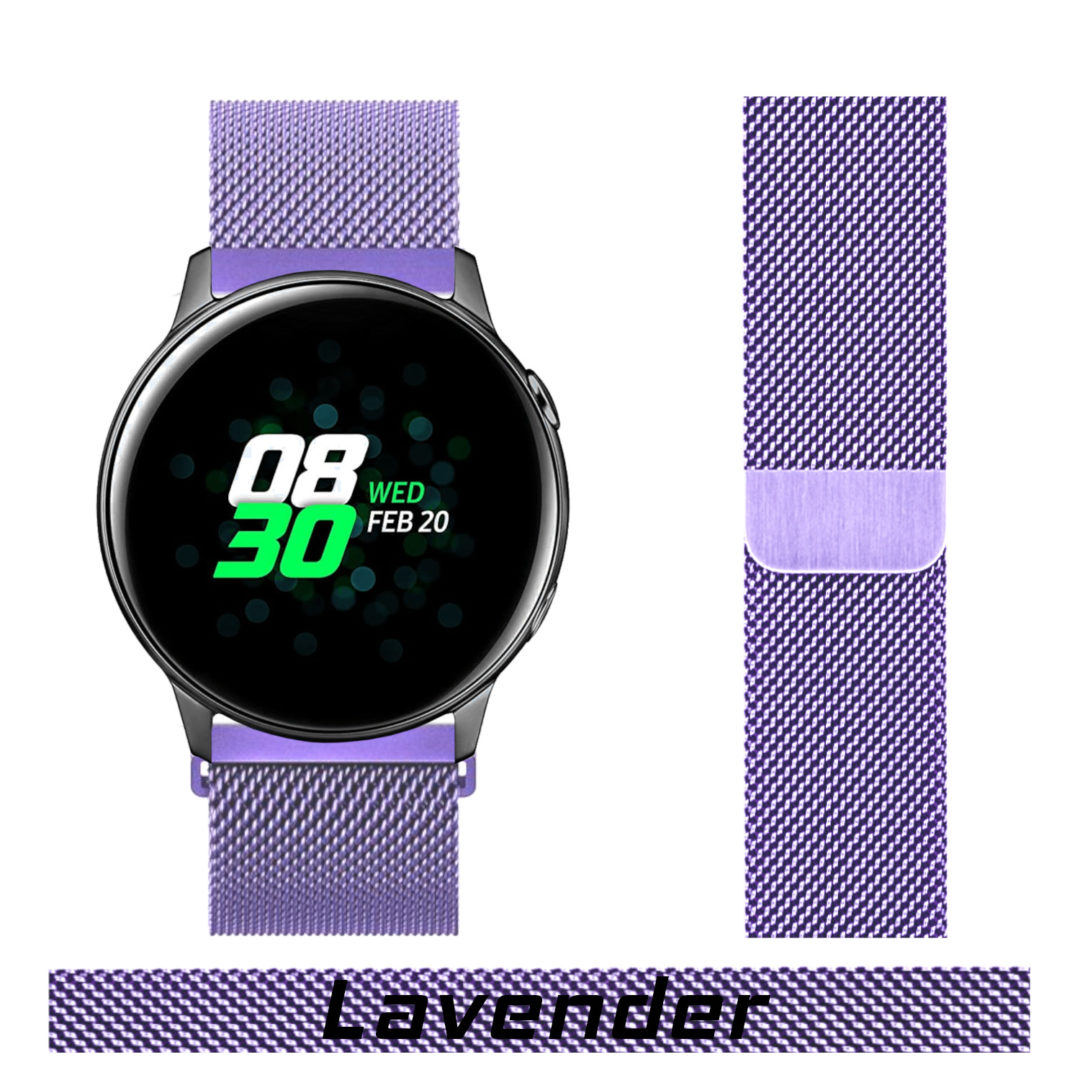 Milanese Loop Samsung Galaxy Watch Strap Lavender Colour Face View