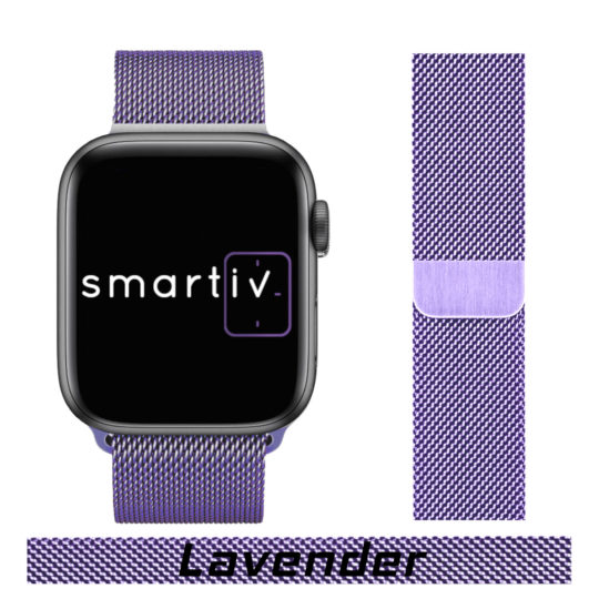 Milanese Loop Apple Watch Band Lavender Colour Face View