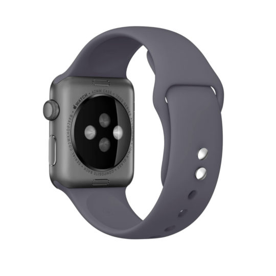 Sport Band Double Buckle Apple Watch Strap Purple Grey Colour Back View