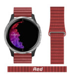 Red Leather Microfiber Link for Garmin Watch
