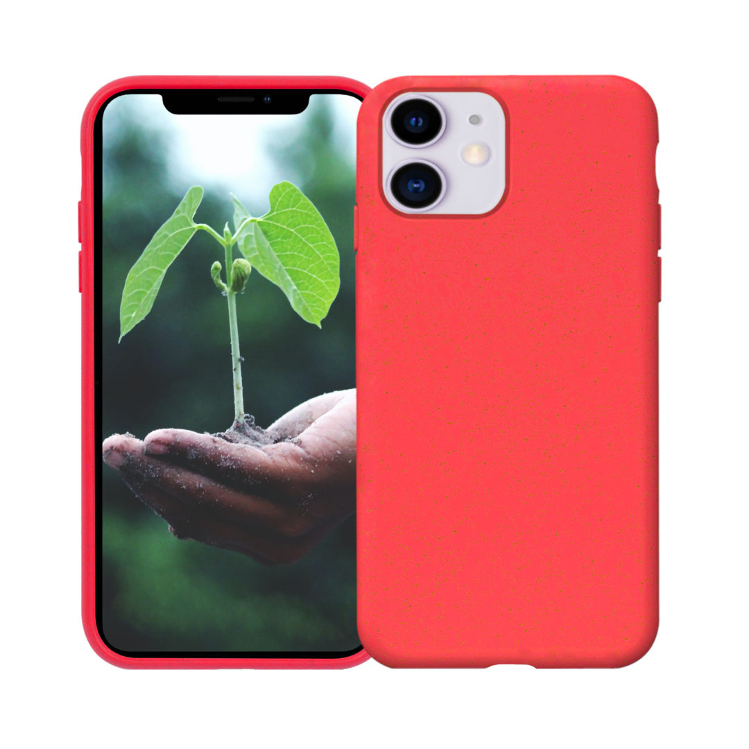 Case Biodegradable for iPhone 11 Pro Max Red Colour Face View