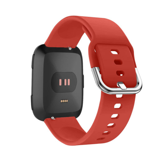 Silicone Fitbit Watch Strap Red Colour Back View
