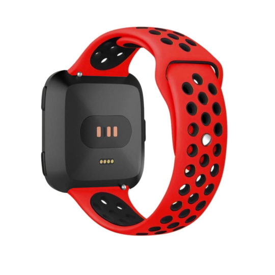Sport Active Fitbit Watch Strap Red/Black Colour Back View