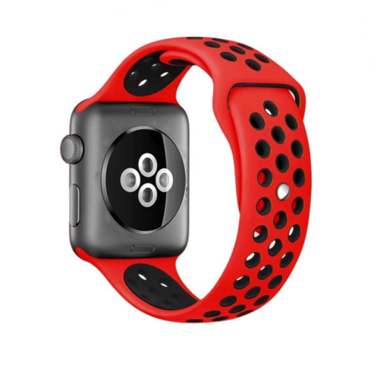 Sport Band Active Apple Watch Red/Black Colour Back View