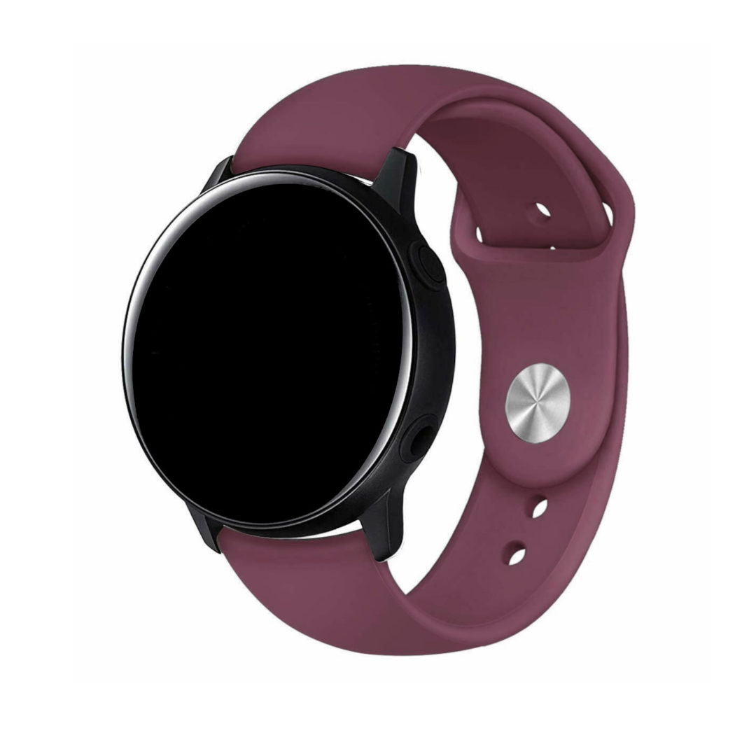 Silicone Pin Samsung Galaxy Watch Strap Wine Red Colour Back View