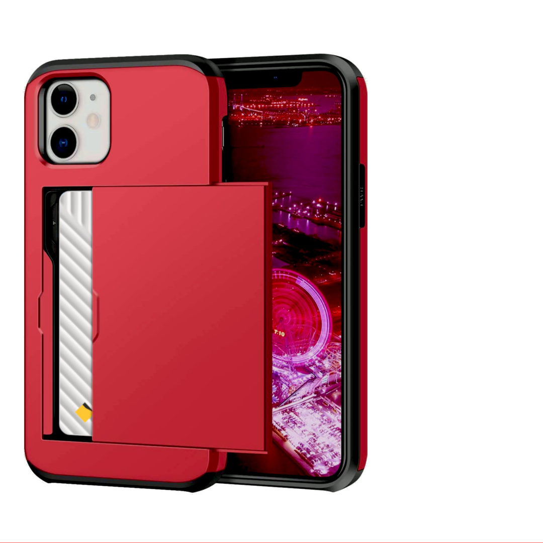 Case Wallet for iPhone 12 Mini Pro Max Red Colour Face View