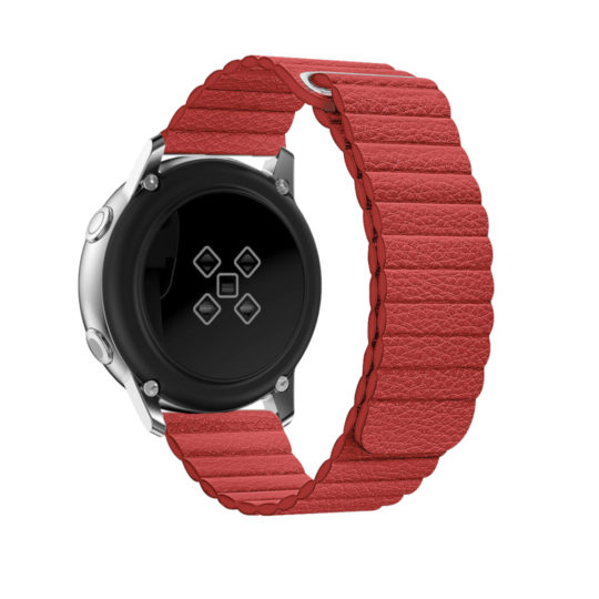 Leather Link Samsung Galaxy Watch Strap Red Colour Back View