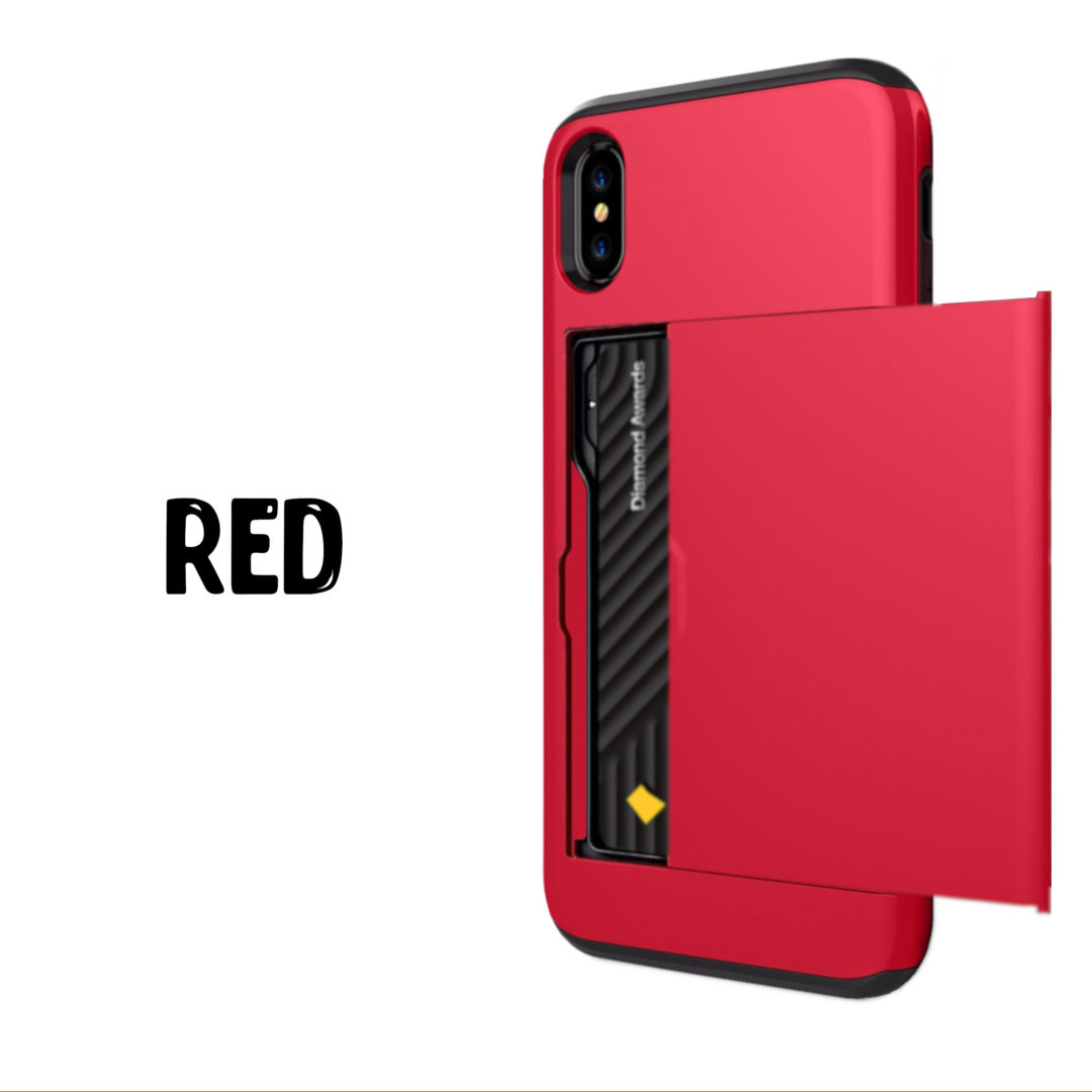 Case Wallet for iPhone X Xs Xs Max XR Red Colour Back View