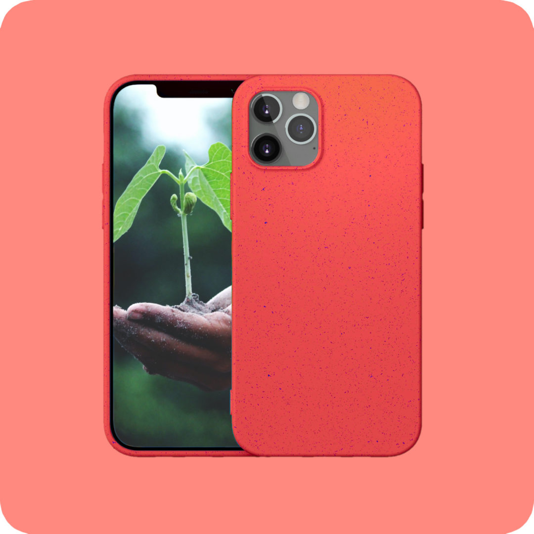 Case Biodegradable for iPhone 12 Mini Pro Max Red Colour Face View