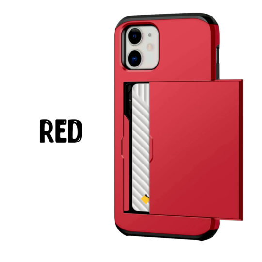 Case Wallet for iPhone 12 Mini Pro Max Red Colour Back View