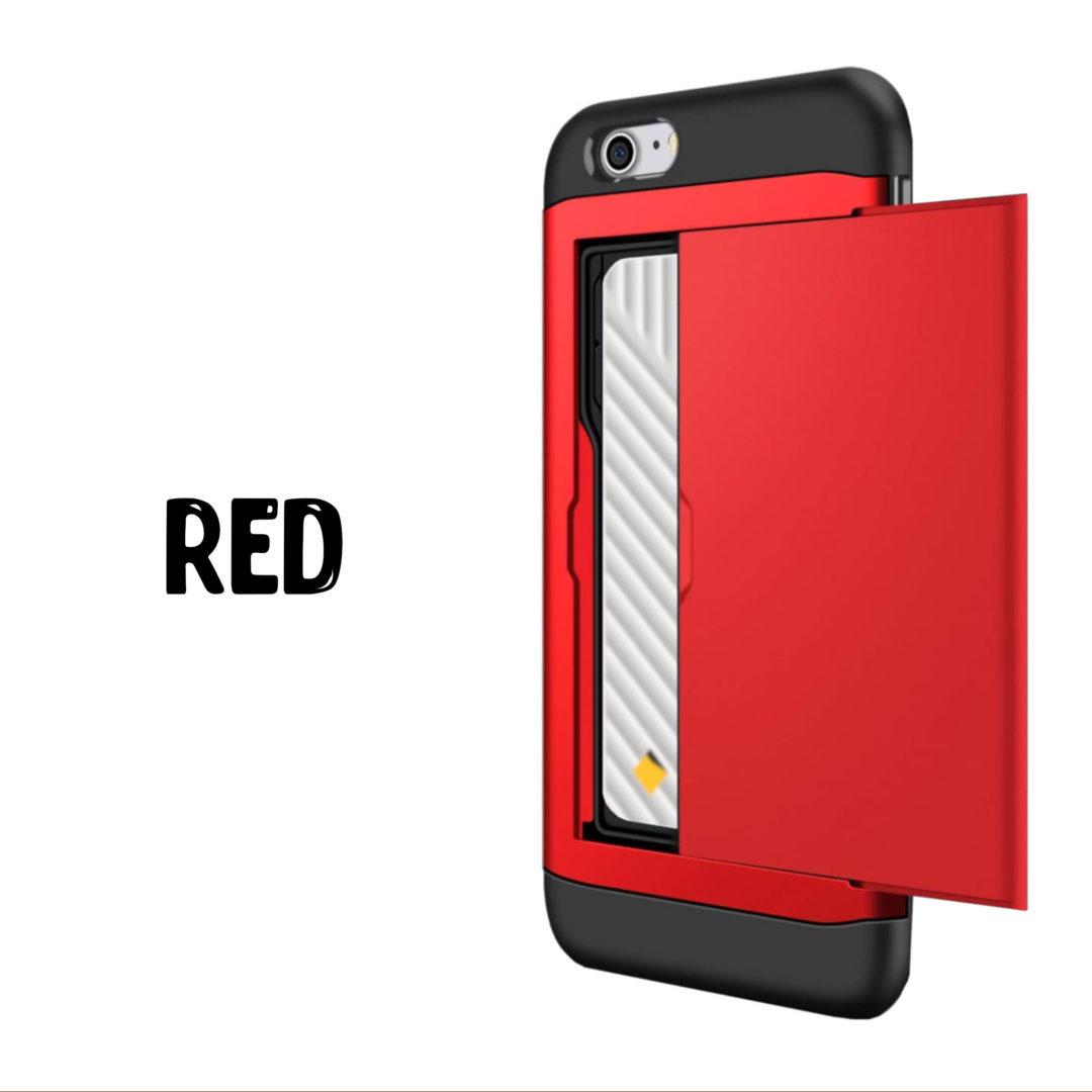 Case Wallet for iPhone 7 Plus Red Colour Back View