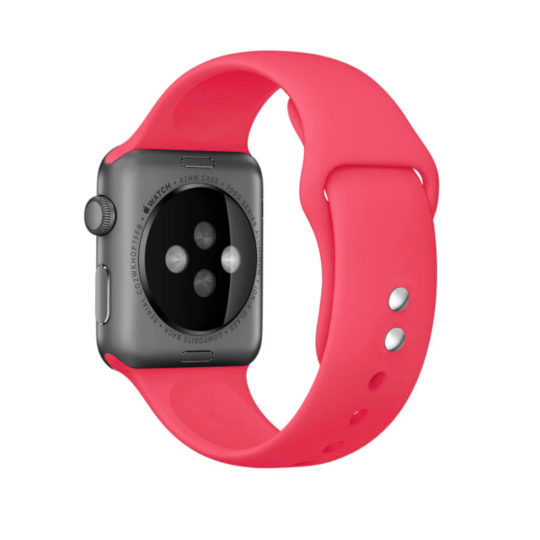 Sport Band Double Buckle Apple Watch Strap Rose Colour Back View