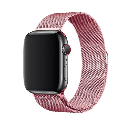 Milanese Loop Apple Watch Band Rose Pink Colour Back View