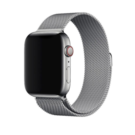 Milanese Loop Apple Watch Band Silver Colour Back View