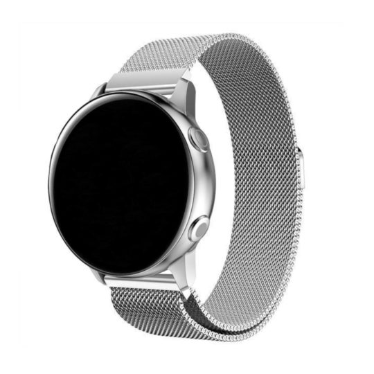 Milanese Loop Samsung Galaxy Watch Strap Silver Colour Face View