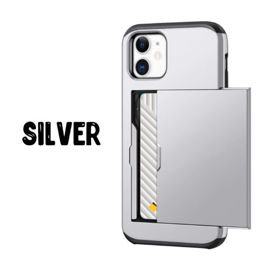 Case Wallet for iPhone 12 Mini Pro Max Silver Colour Back View