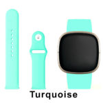 Turquoise Silicone Pin Band for Fitbit VERSA Watch