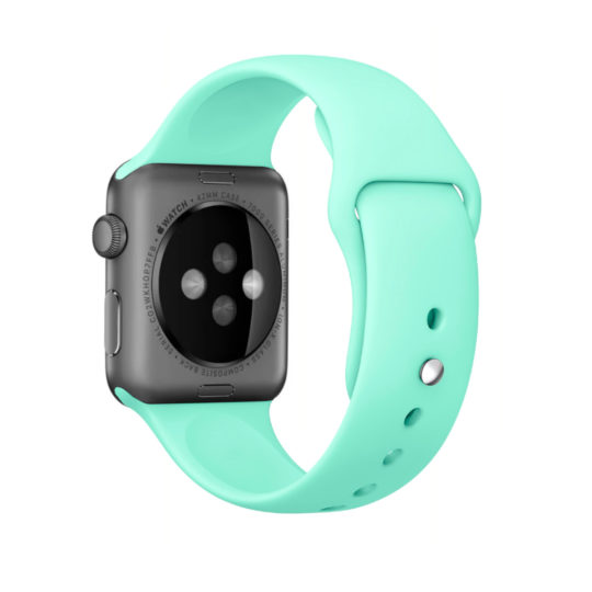 Sport Band Apple Watch Turquoise Colour Back View