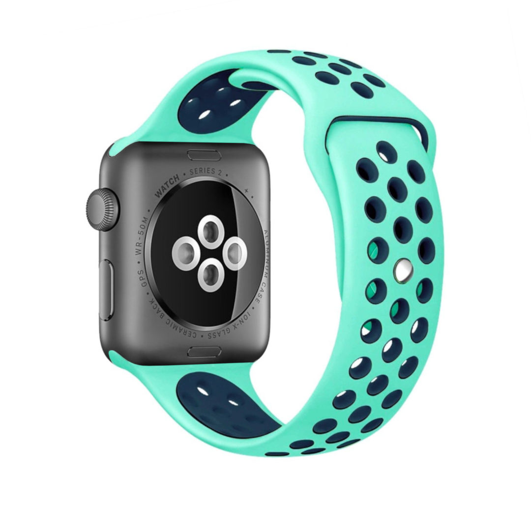 Sport Band Active Apple Watch Turquoise/Midnight Blue Colour Back View