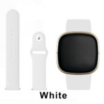 White Silicone Pin Band for Fitbit VERSA Watch