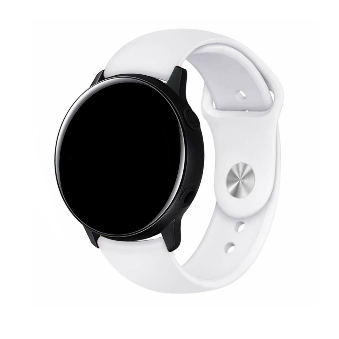Silicone Pin Samsung Galaxy Watch Strap White Colour Back View