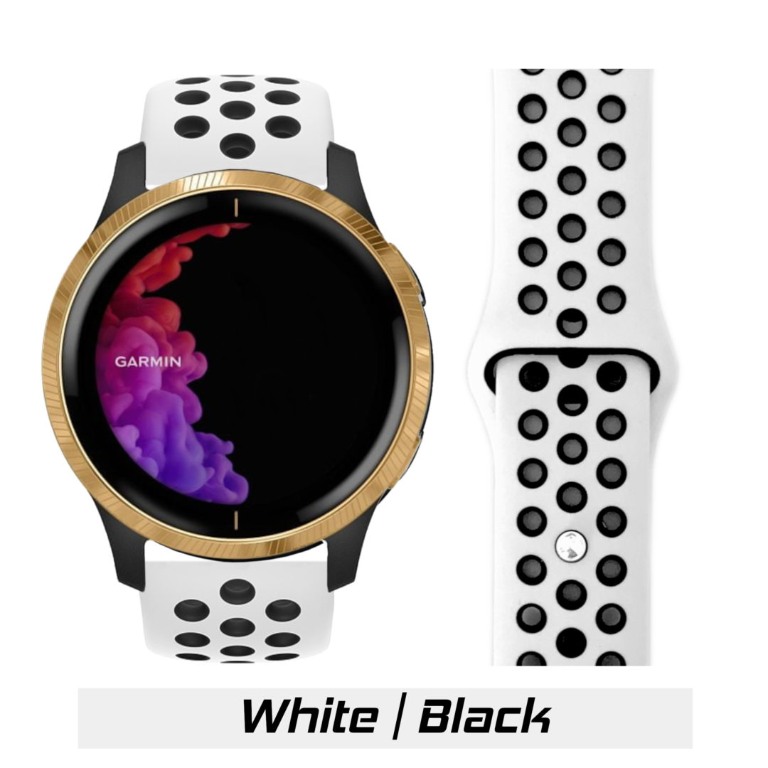 Sport Active Garmin Watch Strap White/Black Colour Face View
