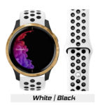 White/Black Sport Active Band for Garmin Watch