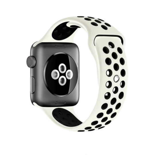Sport Band Active Apple Watch White/Black Colour Back View