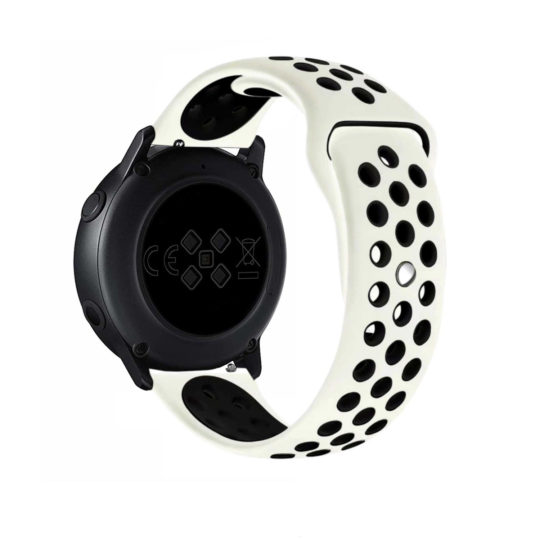 Sport Active Samsung Galaxy Watch Strap White/Black Colour Back View