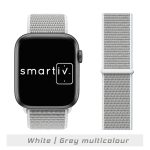 White/Grey Multicolour Nylon Hook-and-Loop for Apple Watch Band