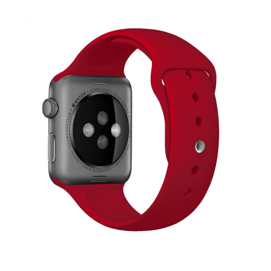 Sport Band Apple Watch Red Wine Colour Back View