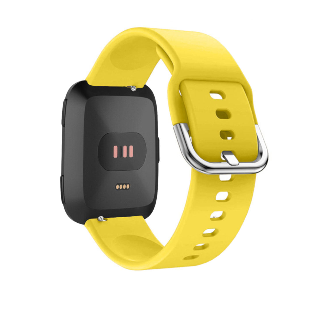Silicone Fitbit Watch Strap Yellow Colour Back View