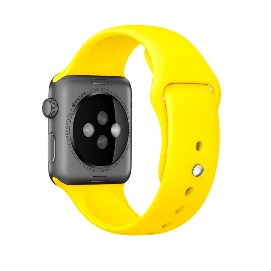 Sport Band Apple Watch Yellow Colour Back View