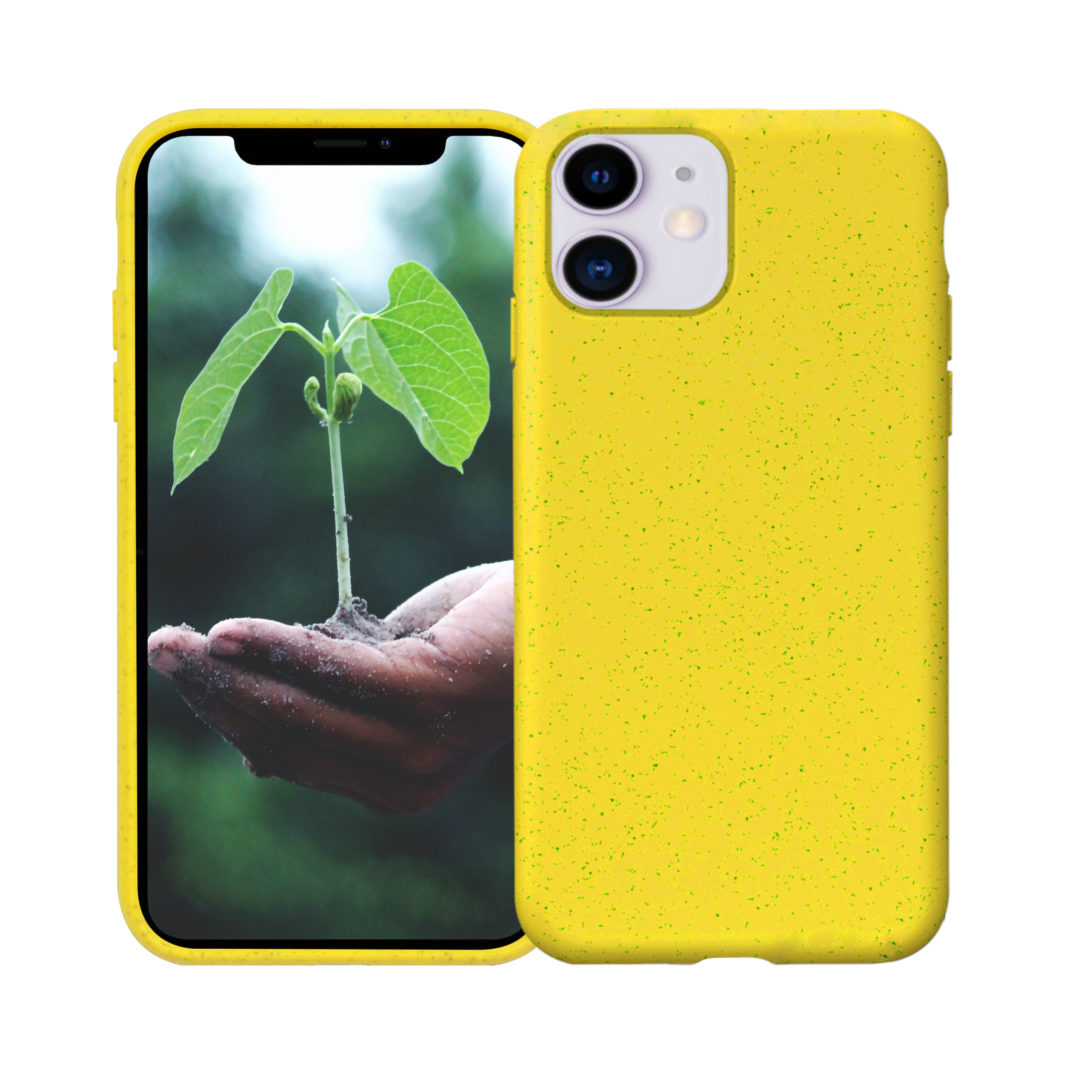 Case Biodegradable for iPhone 11 Pro Max Yellow Colour Face View